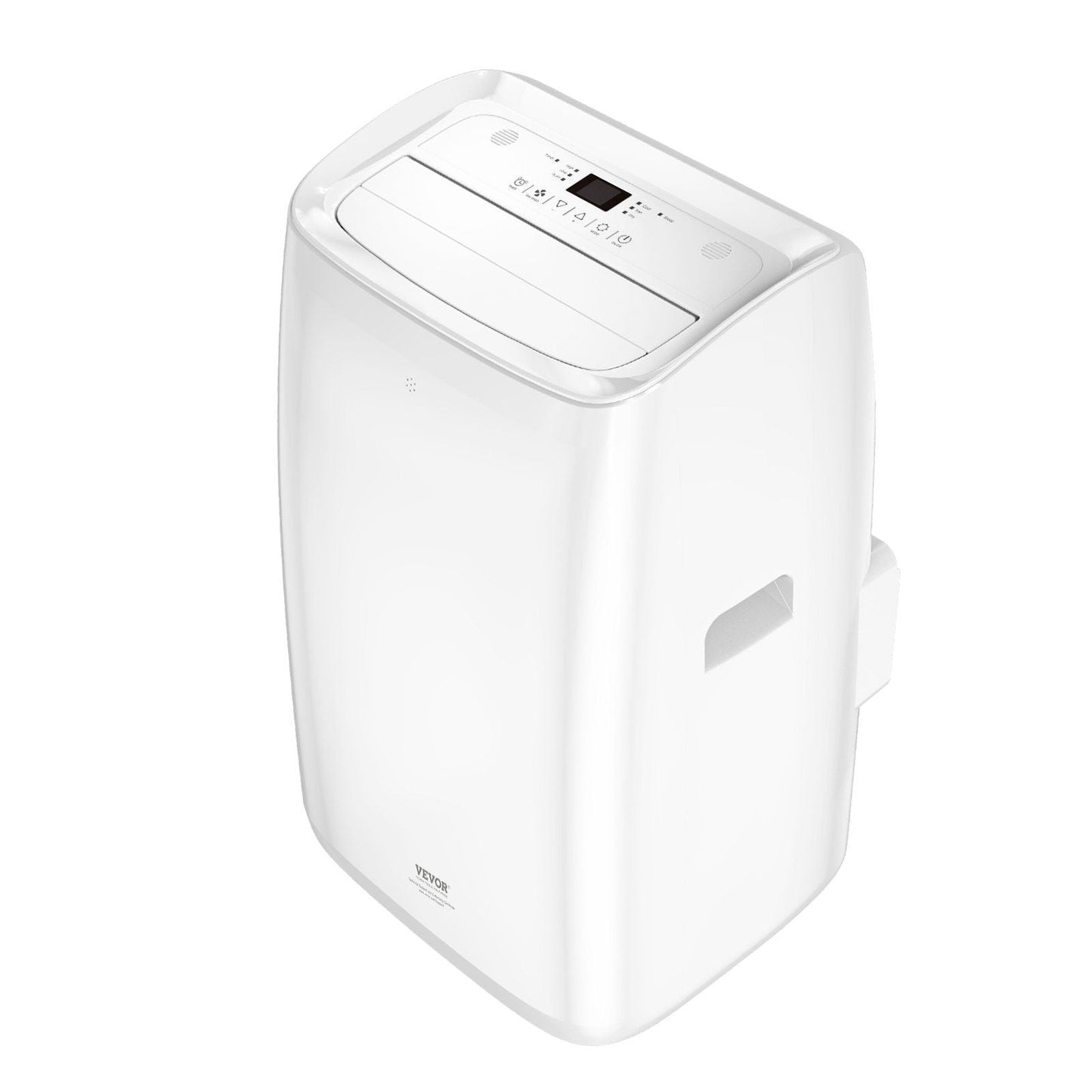 VYSN 14k BTU portable air conditioner with 3-in-1 function, showing sleek design, control panel, and vents for cooling and dehumidifying.